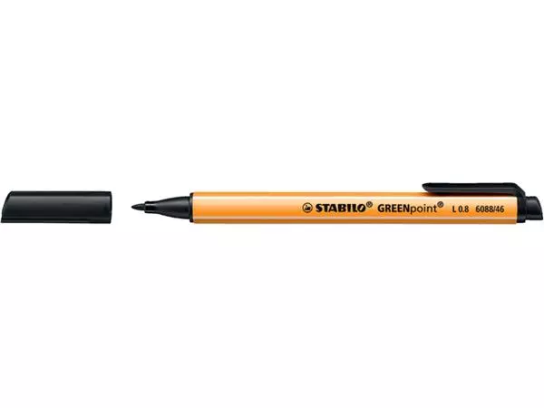 Een FINELINER STABILO GREENPOINT 6088/46 LARGE ZWART koop je bij Kantoorvakhandel van der Heijde