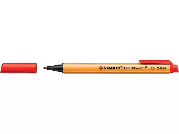 Een FINELINER STABILO GREENPOINT 6088/40 LARGE ROOD koop je bij Kantoorvakhandel van der Heijde