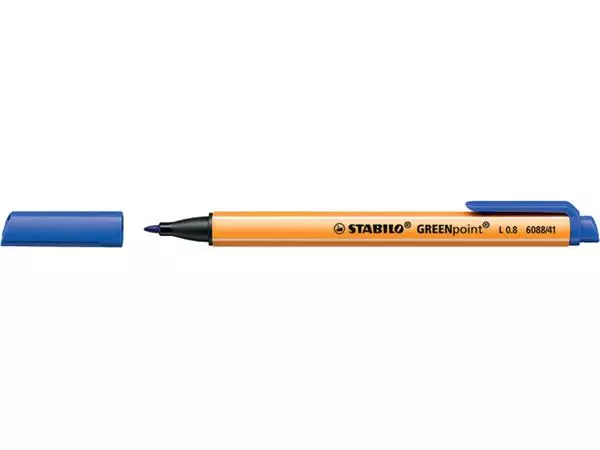 Een Fineliner STABILO GREENpoint 6088/41 large blauw koop je bij Buro De Peuter