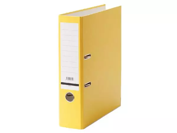 Een Ordner Qbasic A4 80mm karton geel koop je bij Kantoorvakhandel van der Heijde