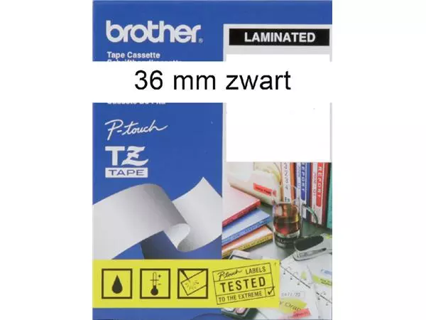 Een Labeltape Brother P-touch TZE-261 36mm zwart op wit koop je bij KantoorProfi België BV