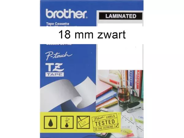 Een Labeltape Brother P-touch TZE-241 18mm zwart op wit koop je bij NiceSupplies.nl