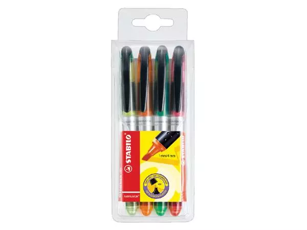 Een Markeerstift STABILO Navigator 545/4 assorti etui à 4 stuks koop je bij NiceSupplies.nl