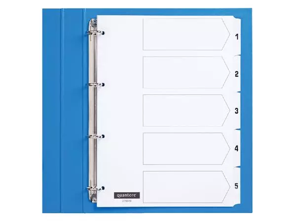 Een Tabbladen Quantore 4-gaats 1-5 genummerd wit karton koop je bij Van Leeuwen Boeken- en kantoorartikelen