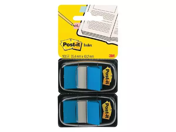 Een Indextabs 3M Post-it 680 25.4x43.2mm duopack blauw koop je bij EconOffice
