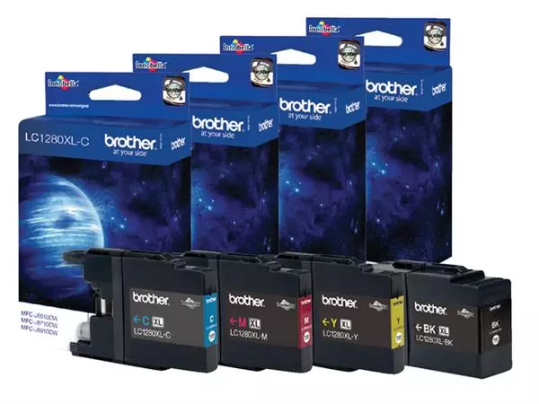 Een Inktcartridge Brother LC-1280XLY geel koop je bij Buro De Peuter