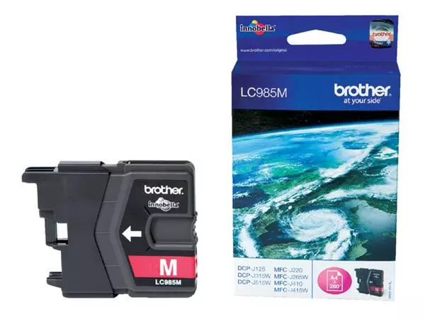 Een Inktcartridge Brother LC-985M rood koop je bij Kantoorvakhandel van der Heijde