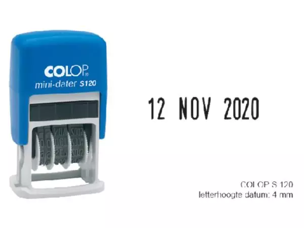Een Datumstempel Colop S120 mini-dater 4mm frans koop je bij Van Leeuwen Boeken- en kantoorartikelen