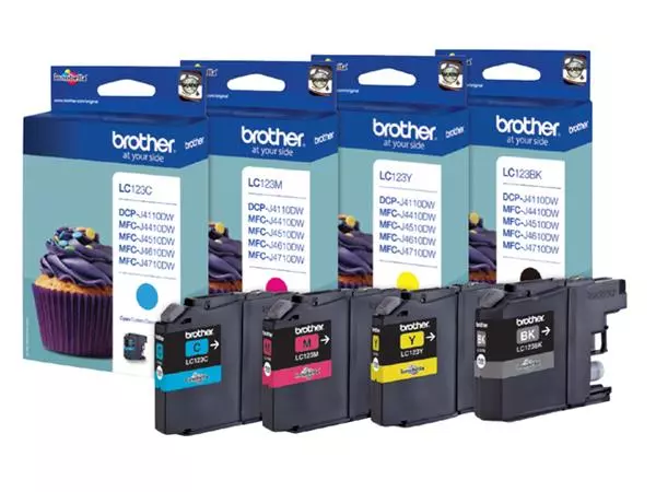 Een Inktcartridge Brother LC-123C blauw koop je bij Kantoorvakhandel van der Heijde