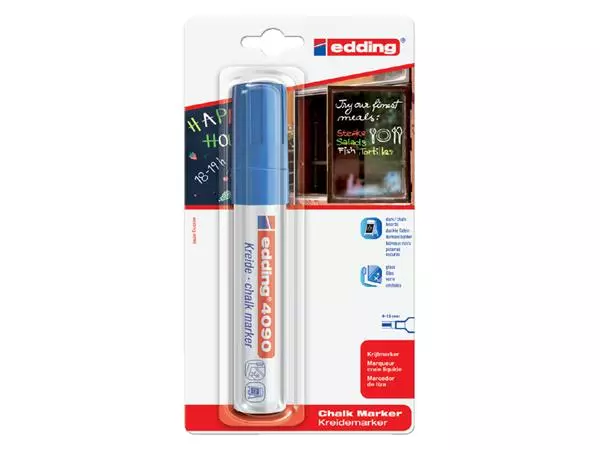 Een KRIJTSTIFT EDDING 4090 WINDOW BLOK 4-15MM BLAUW koop je bij Kantoorvakhandel van der Heijde