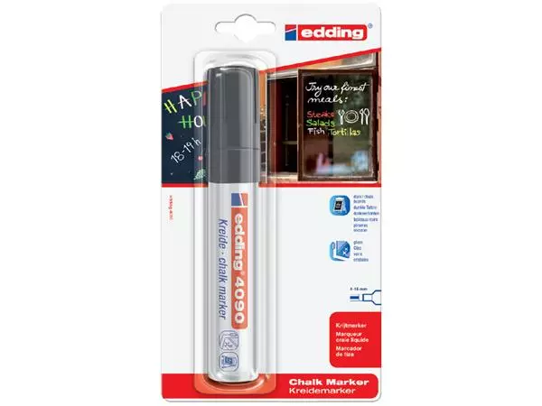 Een Krijtstift edding 4090 window schuin 4-15mmzwart bister à 1 stuk koop je bij Kantoorvakhandel van der Heijde