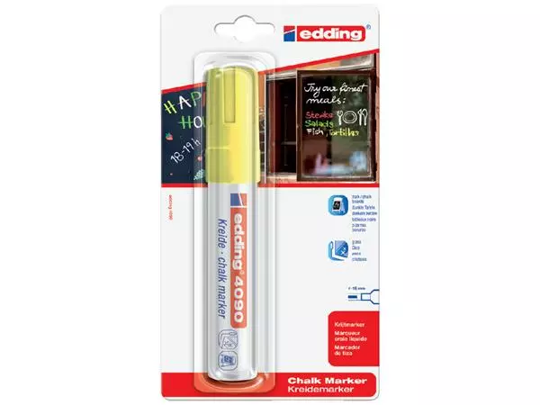 Een Krijtstift edding 4090 window schuin 4-15mm neon geel blister à 1 stuk koop je bij Buro De Peuter