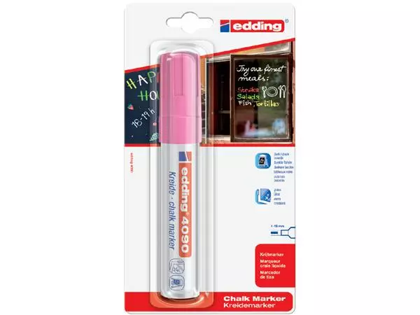 Een Krijtstift edding 4090 window schuin 4-15mm neon roze blister à 1 stuk koop je bij Kantoorvakhandel van der Heijde