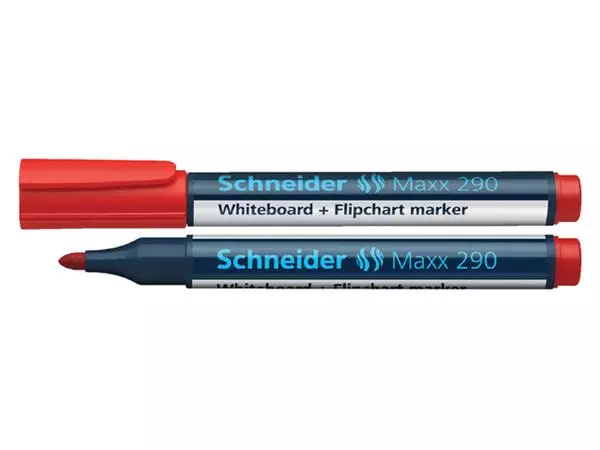 Een Viltstift Schneider Maxx 290 whiteboard rond 2-3mm rood koop je bij EconOffice