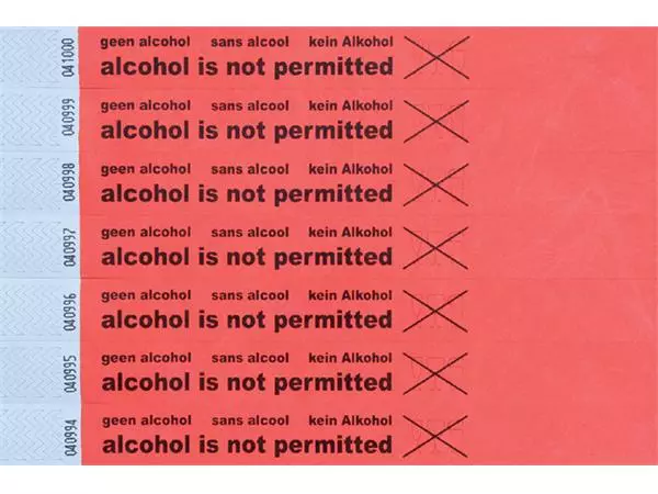 Een Polsbandje CombiCraft alcohol not permitted rood koop je bij L&N Partners voor Partners B.V.