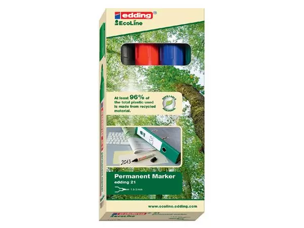 Een Viltstift edding 21 Ecoline rond assorti 1.5-3mm doos à 4st koop je bij NiceSupplies.nl