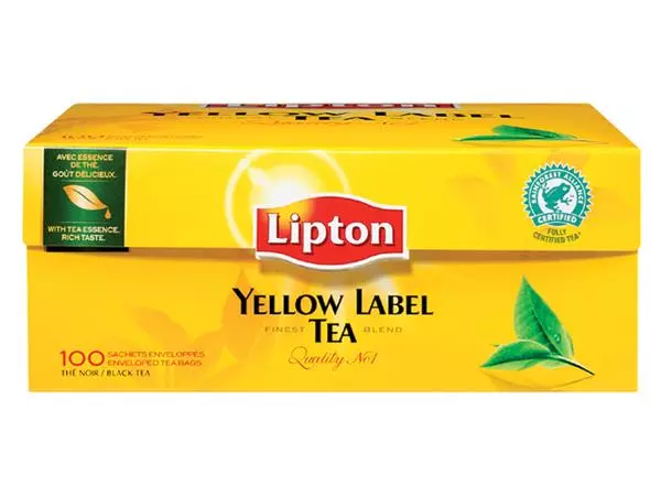 Een Thee Lipton yellow label met envelop 100x1.5gr koop je bij Totaal Kantoor Goeree