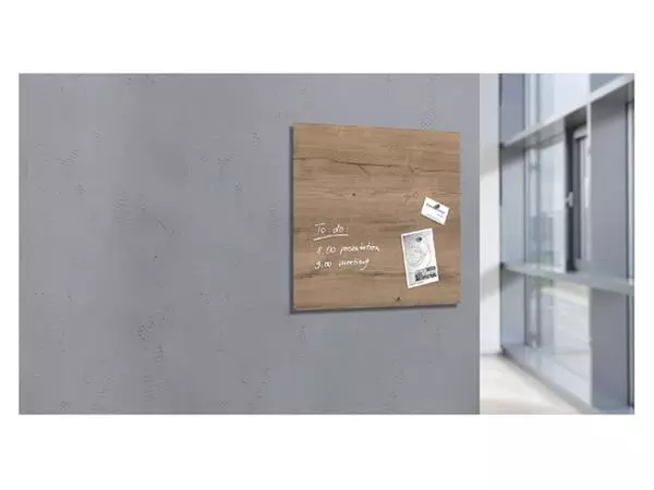 Een Glasbord Sigel magnetisch 480x480x15mm natural wood koop je bij EconOffice