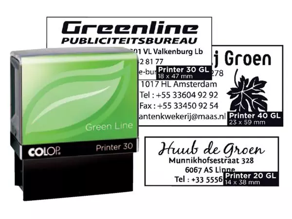Een Tekststempel Colop 20 green line personaliseerbaar 4regels 38x14mm koop je bij EconOffice