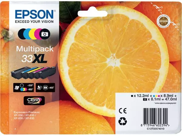 Inktcartridge Epson 33XL T3351 zwart