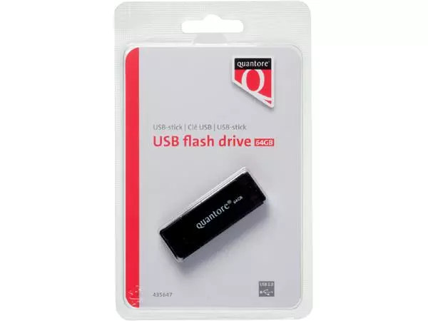 Een USB-stick 2.0 Quantore 64GB koop je bij NiceSupplies.nl