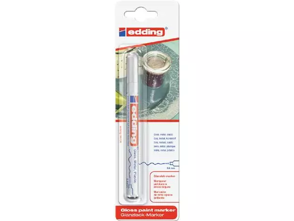 Een Viltstift Edding 780 lakmarker rond 0.8mm wit blister à 1 stuk koop je bij Goedkope Kantoorbenodigdheden