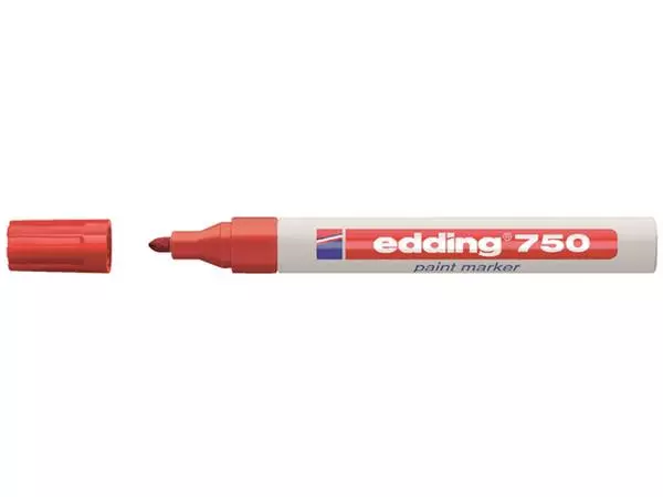 Een Viltstift edding 750 lakmarker rond 2-4mm rood koop je bij NiceSupplies.nl