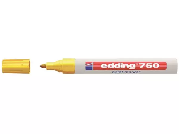 Een Viltstift edding 750 lakmarker rond 2-4mm geel koop je bij Buro De Peuter