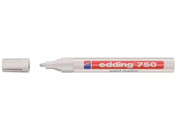 Een Viltstift edding 750 lakmarker rond 2-4mm wit blister à 1 stuk koop je bij Kantoorvakhandel van der Heijde