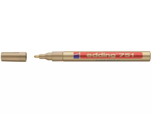 Een Viltstift edding 751 lakmarker rond 1-2mm goud koop je bij Buro De Peuter