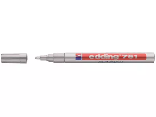 Een Viltstift edding 751 lakmarker rond 1-2mm zilver koop je bij NiceSupplies.nl