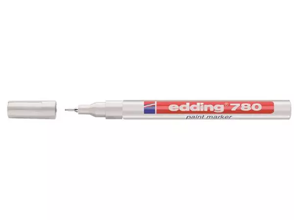 Een Viltstift Edding 780 lakmarker rond 0.8mm wit blister à 1 stuk koop je bij Buro De Peuter