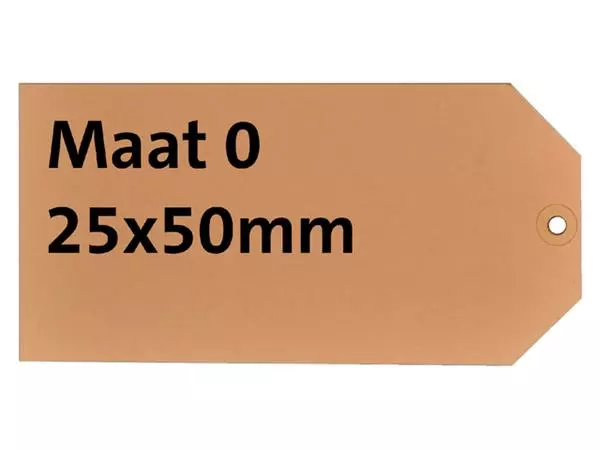 Een Label HF2 nr0 200gr 25x50mm chamois 1000 stuks koop je bij Buro De Peuter