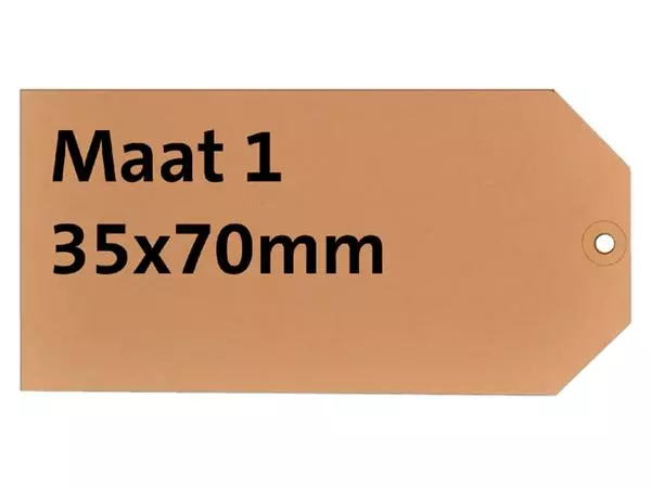 Een Label karton nr1 200gr 35x70mm chamois 1000stuks koop je bij NiceSupplies.nl