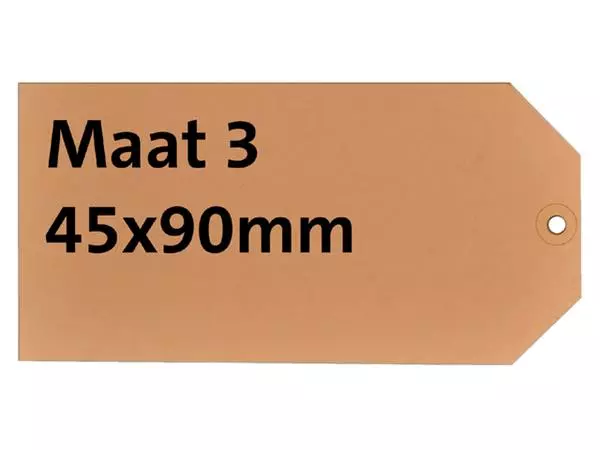 Een Label karton nr3 200gr 45x90mm chamois 1000 stuks koop je bij Buro De Peuter