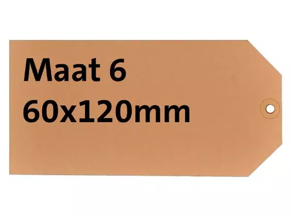 Een Label karton nr6 200gr 60x120mm chamois 1000stuks koop je bij NiceSupplies.nl