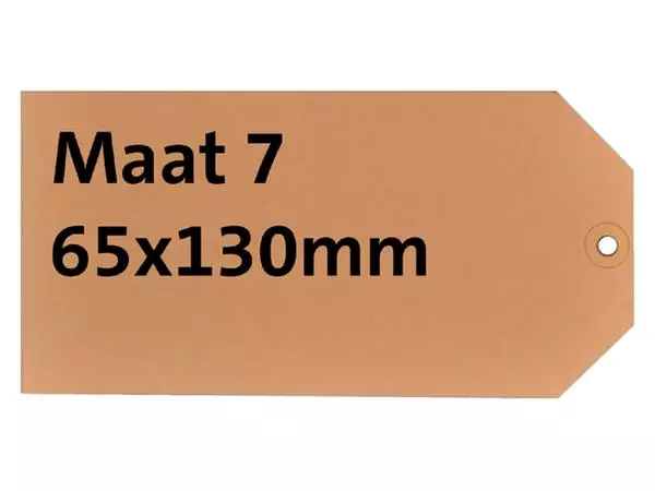 Een Label karton nr7 200gr 65x130mm chamois 1000 stuks koop je bij NiceSupplies.nl