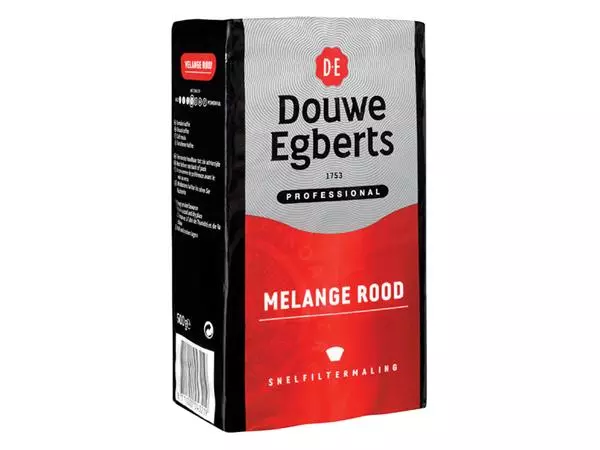 Een Koffie Douwe Egberts snelfiltermaling Melange Rood 500gr koop je bij NiceSupplies.nl