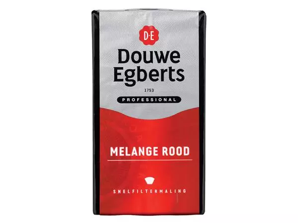 Een Koffie Douwe Egberts snelfiltermaling Melange Rood 500gr koop je bij Buro De Peuter