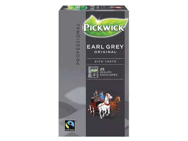 Een Thee Pickwick Fair Trade earl grey 25x2gr koop je bij MegaOffice