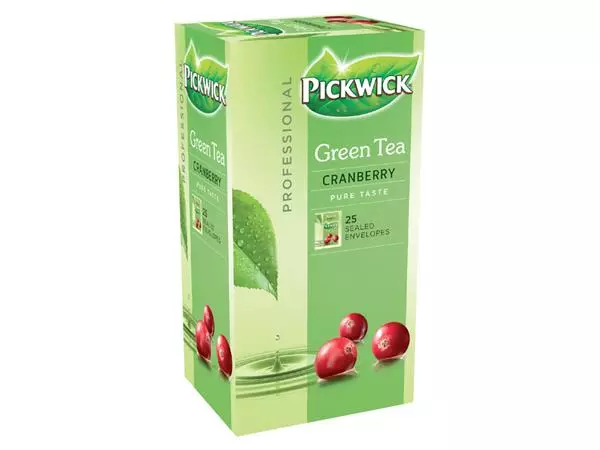 Een Thee Pickwick green cranberry 25x1.5gr koop je bij Kantoorvakhandel van der Heijde