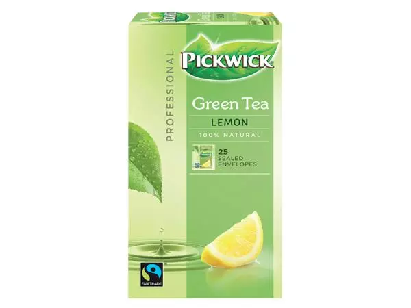 Een Thee Pickwick Fair Trade green lemon 25x1.5gr koop je bij Goedkope Kantoorbenodigdheden