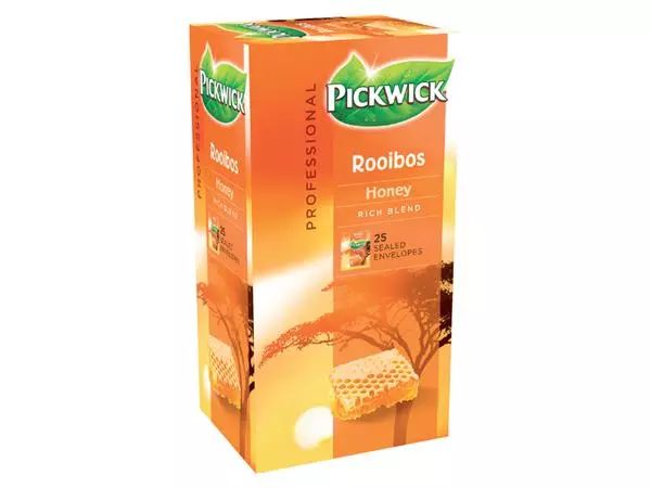 Een THEE PICKWICK ROOIBOS HONEY 25X1.5GR koop je bij Kantoorvakhandel van der Heijde