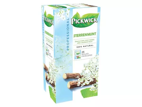 Een Thee Pickwick sterrenmunt 25x2gr met envelop koop je bij Buro De Peuter