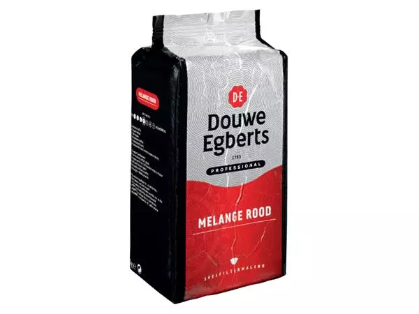 Een Koffie Douwe Egberts snelfiltermaling Melange Rood 1kg koop je bij Buro De Peuter