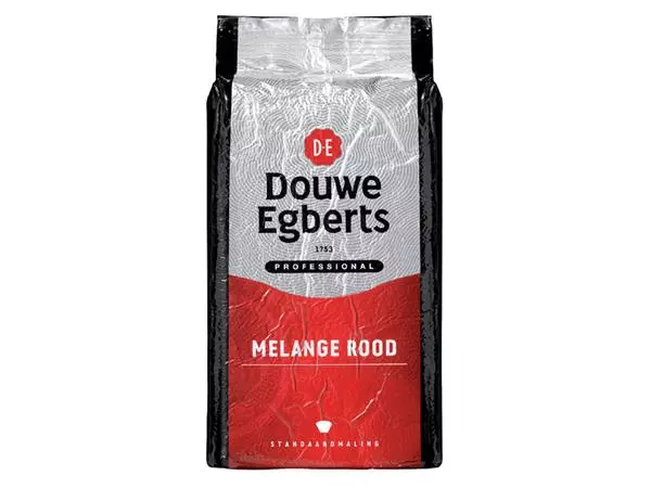 Een Koffie Douwe Egberts standaardmaling Melange Rood 1kg koop je bij NiceSupplies.nl