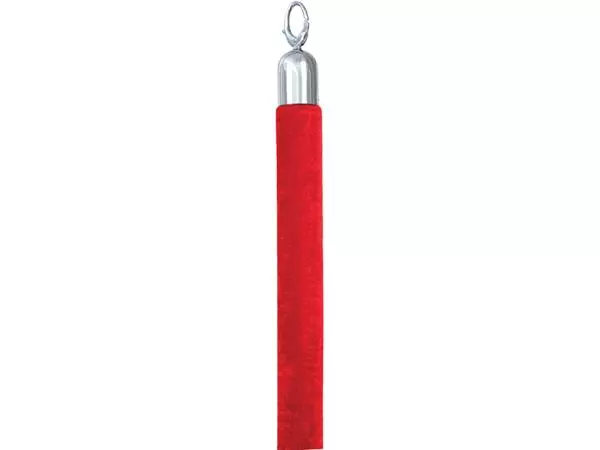 Een Afzetkoord Securit 150cm rood met chroome knop koop je bij Buro De Peuter