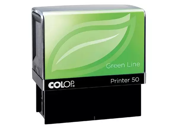 Een Tekststempel Colop 50 green line personaliseerbaar 7regels 69x30mm koop je bij KantoorProfi België BV
