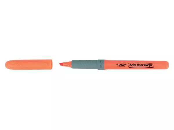 Een Markeerstift Bic brite liner grip oranje koop je bij Van Leeuwen Boeken- en kantoorartikelen
