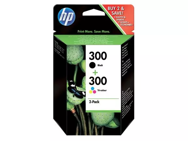 Een Inktcartridge HP CN637EE 300 zwart + kleur koop je bij Kantoorvakhandel van der Heijde